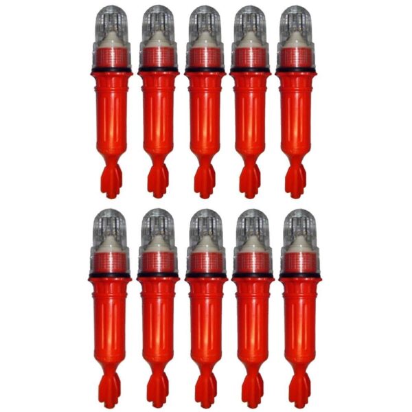 Kit 10 Sinalizador Náutico Luz LED Strobo Para Marcação De Redes Pesca e Boias - Imagem 2