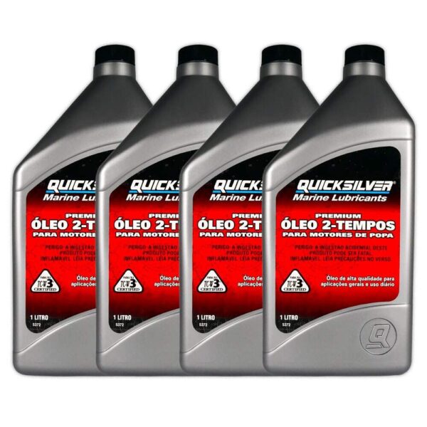 Kit Com 4 Óleo Quicksilver Premium 2T Tc-W3 1L - Imagem 2