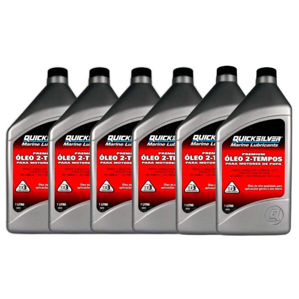 Kit Com 6 Óleo Quicksilver Premium 2T Tc-W3 1L - Imagem 3