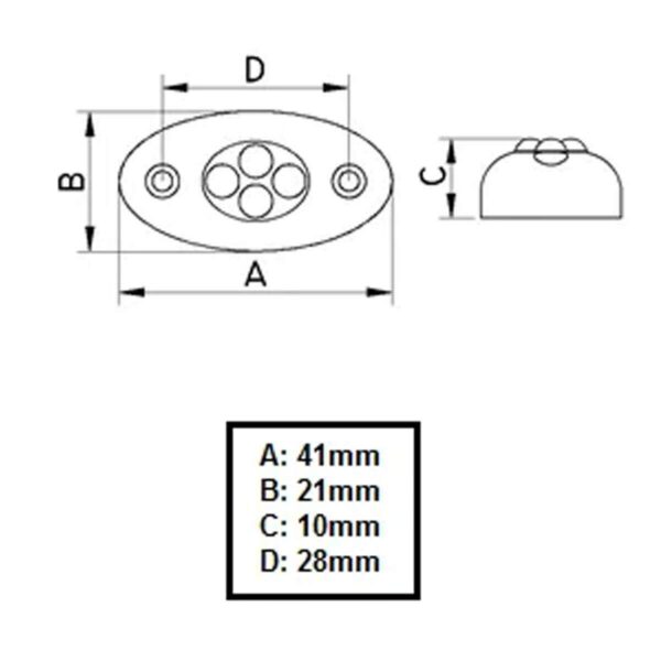 Luz Cortesia Oval Branca Luz Branca - Imagem 5