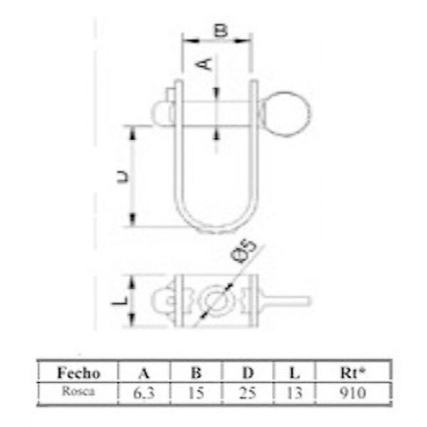 Manilha De Chapa Média Com Cupilha - Imagem 3