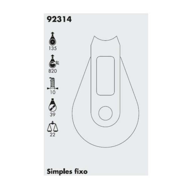 Moitão Nautos 92314 39mm Fixo - Imagem 3