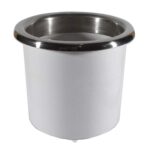 Porta Copo De Embutir Branco 85X90mm Acabamento Inox - Imagem 2