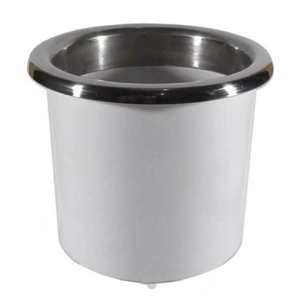 Porta Copo De Embutir Branco 85X90mm Acabamento Inox - Imagem 3