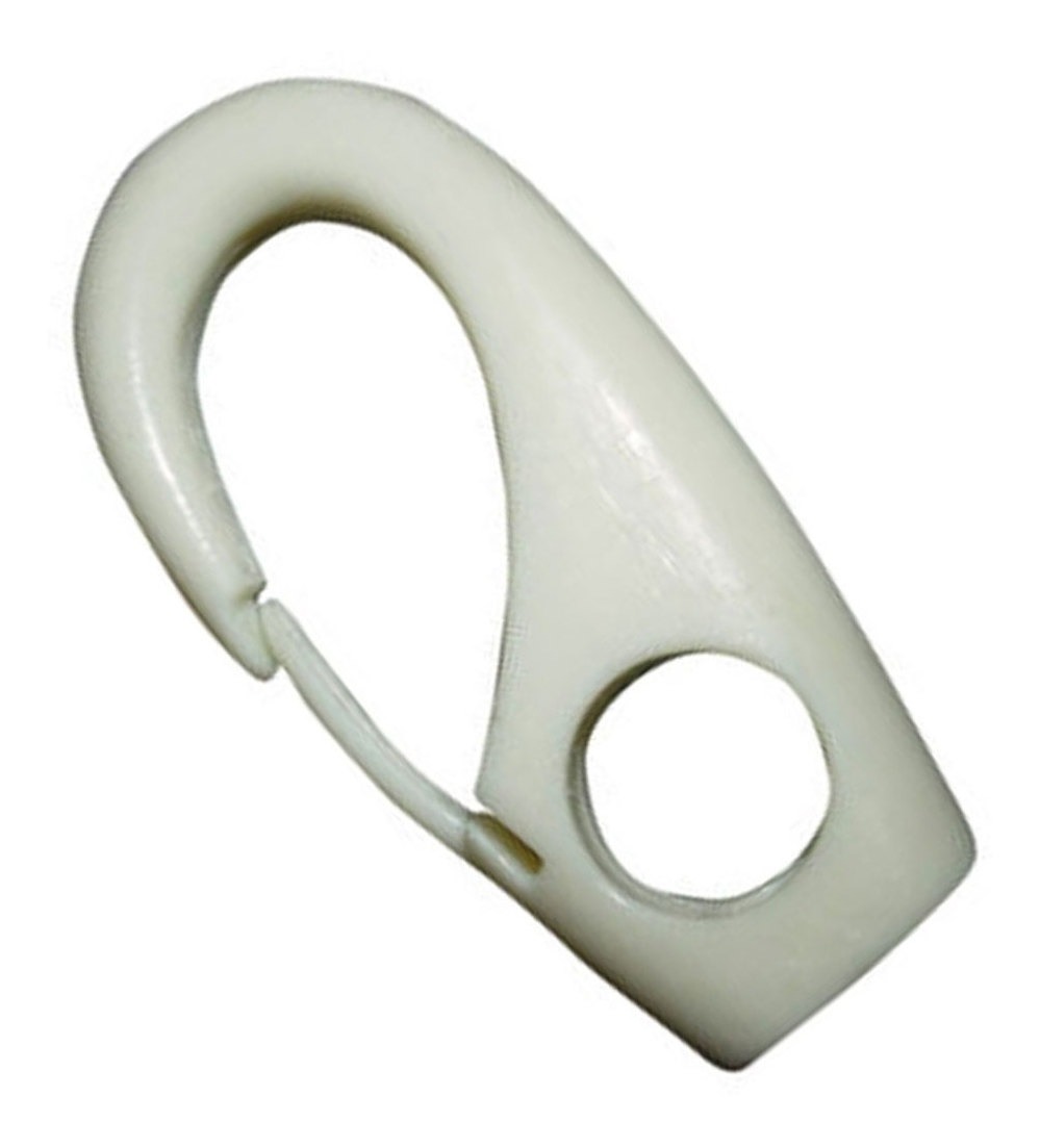 08b2c00b1d299249f378cdc40aaafd6d.jpg Mosquetão Plástico Grande Nylon Branco - Imagem 1