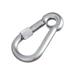 Mosquetão Com Olhal e Trava 6mm Inox