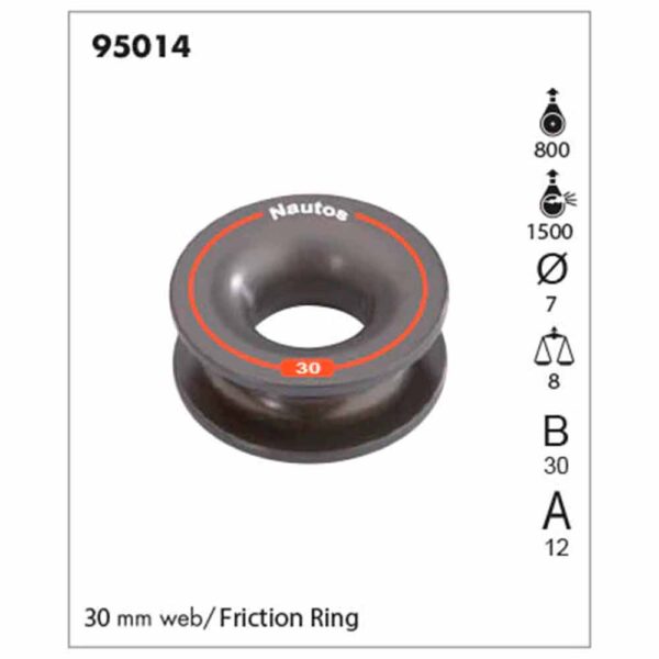 Roldana Nautos 95014 30mm Amarrar Alumínio Anodizado - Imagem 2