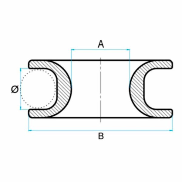 Roldana Nautos 95013 20mm Amarrar Alumínio Anodizado - Imagem 3
