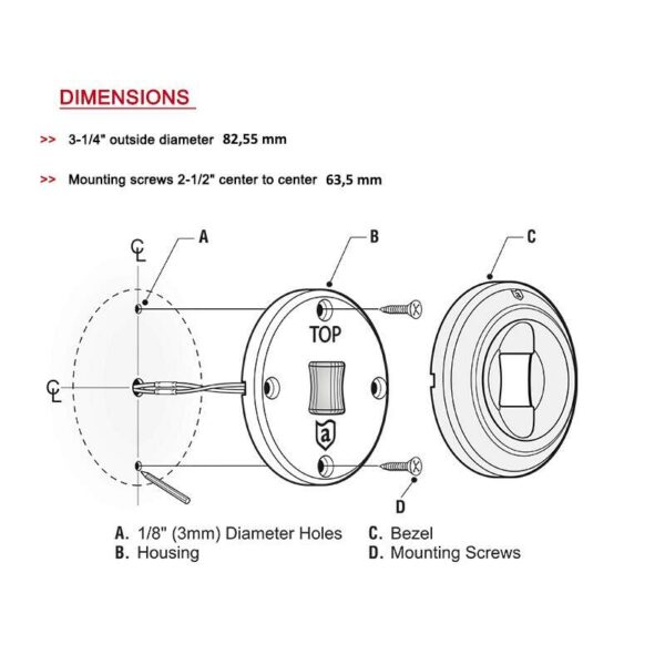 Luz De Alcançado LED Sobrepor 3 Milhas 12V - Imagem 3