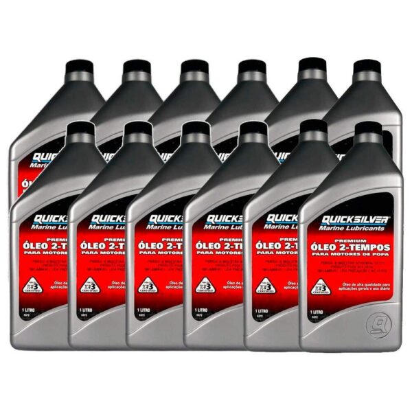 Óleo Quicksilver Premium 2T Tc-W3 1L Com 12 Unidades - Imagem 2