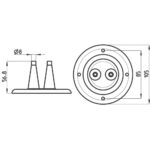 Passa-Cabo Comando Até 8MM Duplo 4 Pol Branco Trem - Imagem 4