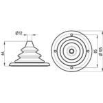 Passa-cabo de Comando Direção até 12MM 4 Pol Branco Trem - Imagem 4