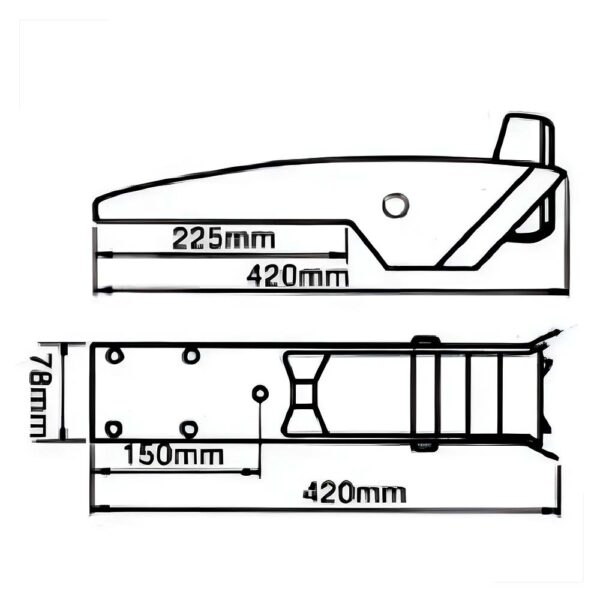 Púlpito Proa Suporte Articulado 420x78mm Âncoras até 15kg - Imagem 2