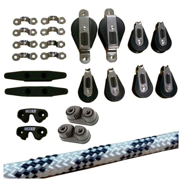 Kit Lazy Jack Nautos 91916 Veleiros Até 38 Pés Cabo Branco - Imagem 3