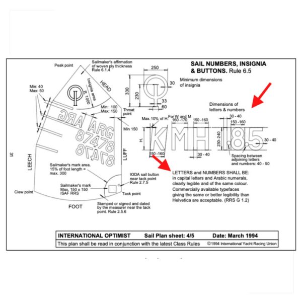 Numeral para Velas Optimist IODA Preto Número Cinco - Imagem 2