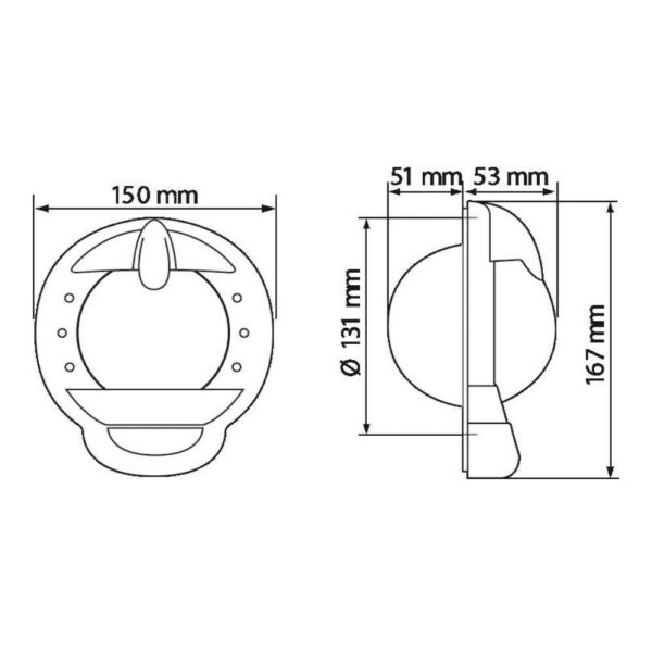 Bússola Antepara Plastimo Contest 101 Branca e Vermelha Cônica - Imagem 3