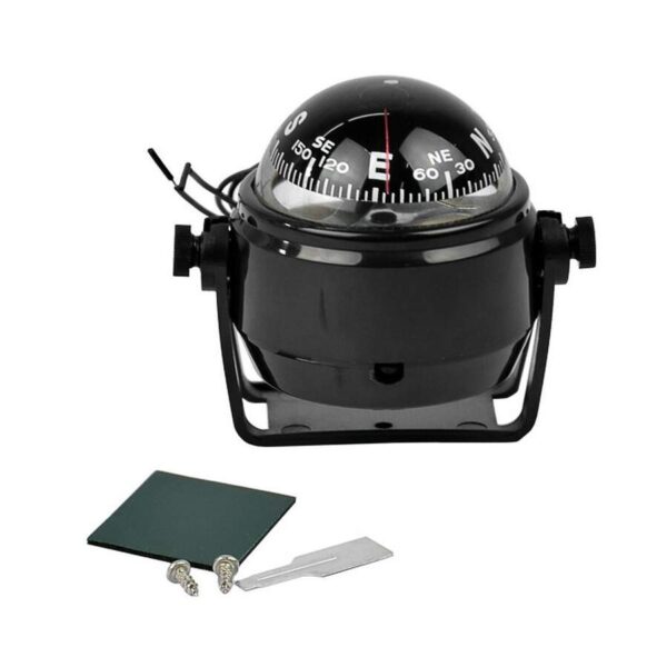 Bússola Nautica Pequena Preta Com Luz - Imagem 6
