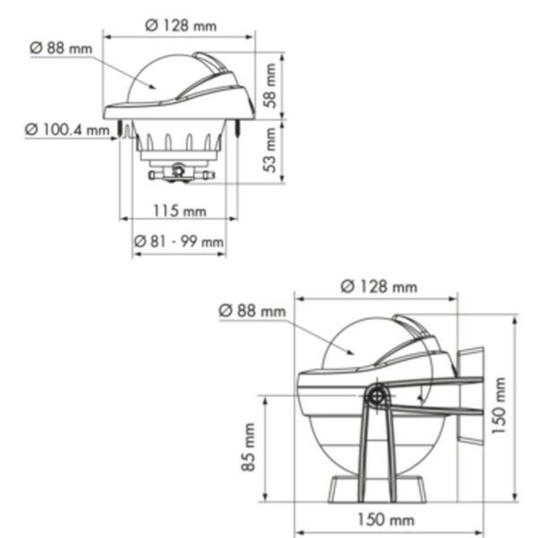 Bússola Plastimo Offshore 95 De Sobrepor Preta Flat Luz - Imagem 3