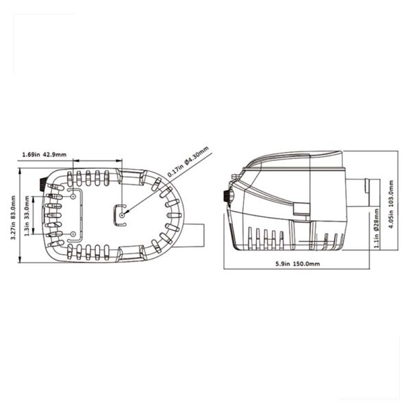 Bomba Porão com Automático 1100Gph 12V Seaflo - Imagem 3
