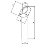 Porta Caniço Inox 45 graus Oval com Tampa - Imagem 2