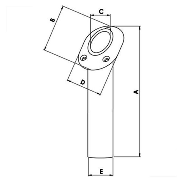 Porta Caniço Inox 45 graus Oval com Tampa - Imagem 2