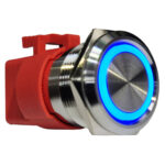 Botão Náutico On-Off Inox LED Azul 22mm 12-24v