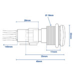 Botão Náutico Momentâneo Off Inox LED Azul 19mm 12-24v - Imagem 2