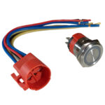 Botão Náutico Momentâneo Off Inox LED Azul 22mm 12-24v - Imagem 3