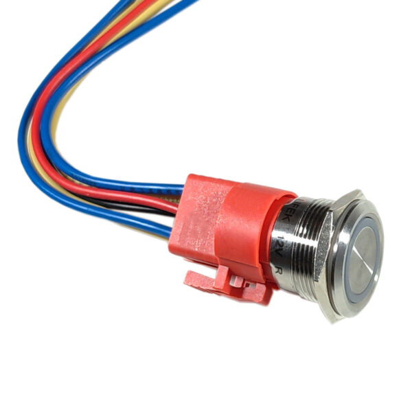 Botão Náutico Momentâneo Off Inox LED Vermelho 22mm 12-24v - Imagem 4