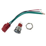 Botão Náutico On-Off Inox LED Vermelho 19mm 12-24v - Imagem 3