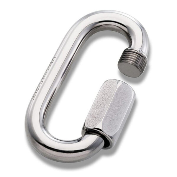 Link Mosquetão Oval Trava 8mm Inox - Imagem 2