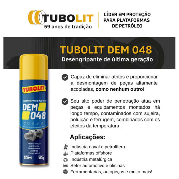 Kit 3x Desengripante Multiuso Tubolit DEM 048 - Imagem 2