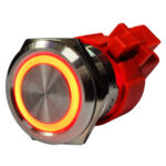 Botão Náutico On-Off Inox LED Vermelho 22mm 12-24v