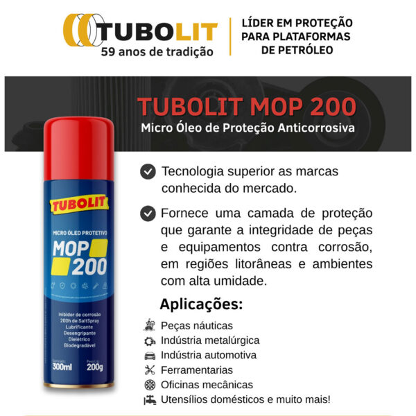 Kit 3x Óleo Lubrificante Anticorrosivo Tubolit MOP 200 - Imagem 2