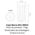 Copo Alto Bacca Cristal Acrílico 400ml - Imagem 2