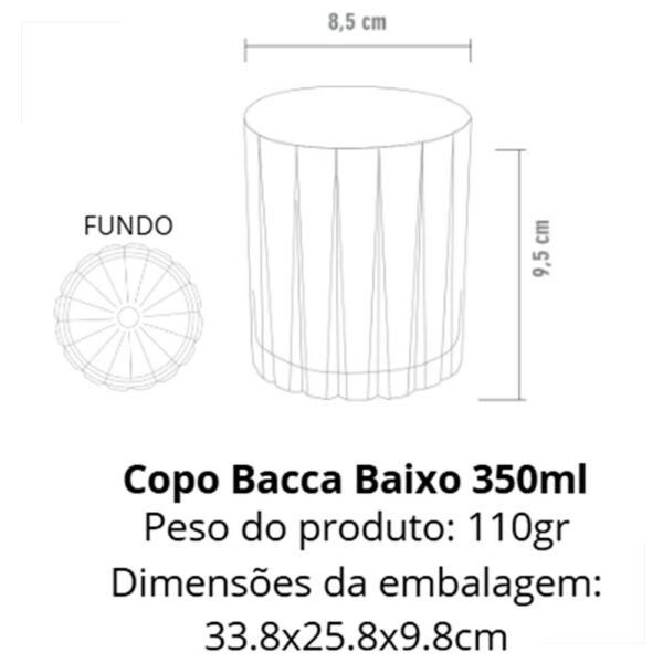 Copo Baixo Bacca Cristal Acrílico 350ml - Imagem 2