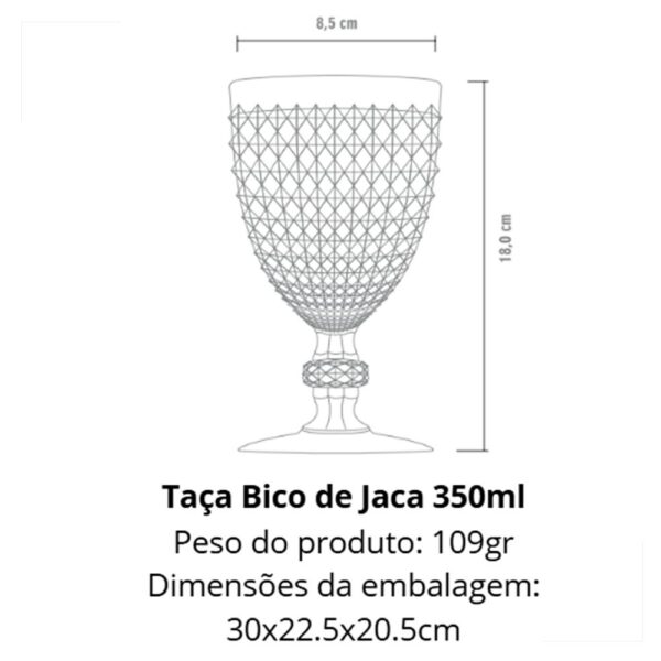 Taça Bico de Jaca Cristal Acrílico 350ml - Imagem 2