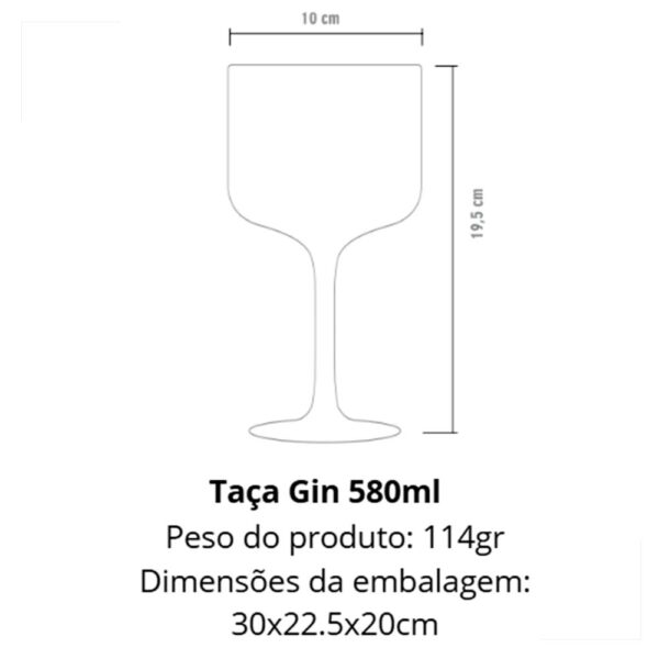 Taça Gin Kos Acrílico Cristal 580ml - Imagem 2