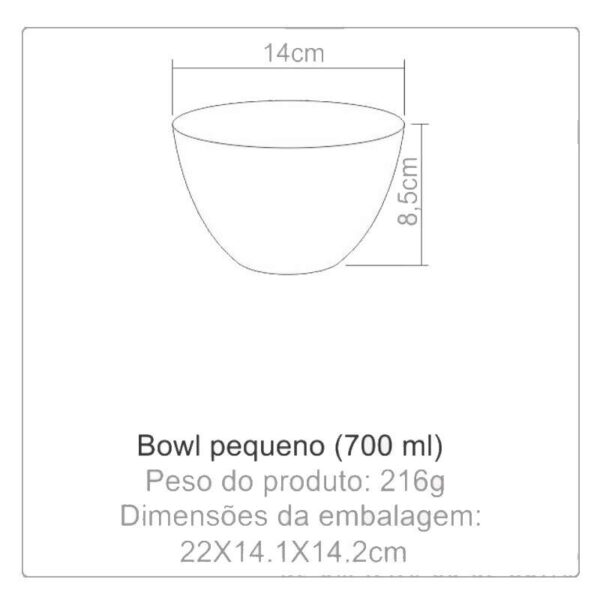 Bowl Kos Em Acrílico Cristal 700ml - Imagem 3