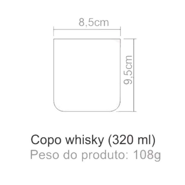 Copo Whisky Kos Em Acrílico Cristal 320ml - Imagem 3