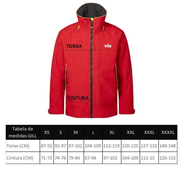 Jaqueta Casaco Impermeável Costeiro OS3 Gill Vermelho - Imagem 4