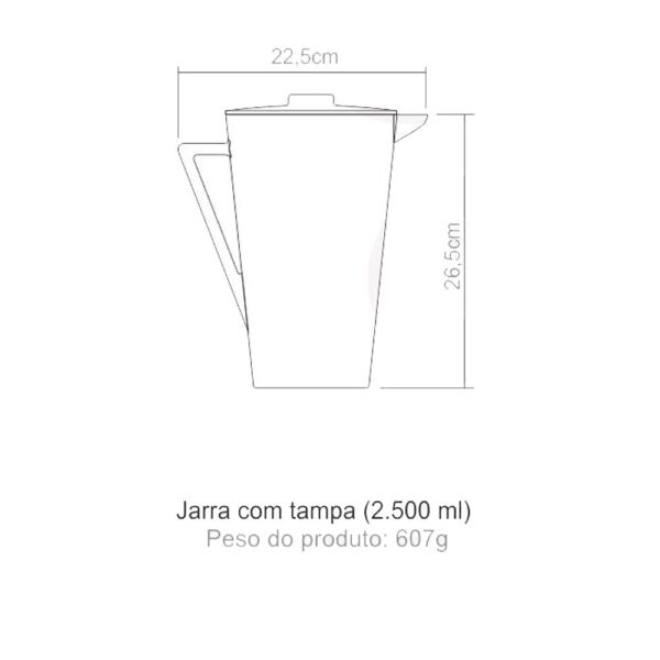 Jarra Com Tampa Kos Em Acrílico Cristal 2,5L - Imagem 3