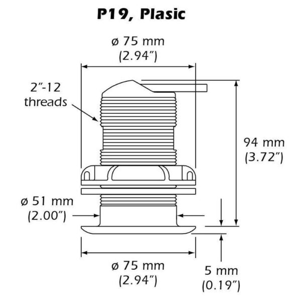 Sonda Casco Thru Hull Para Profundímetro DT2B-TH Hawkeye - Imagem 5