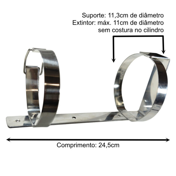 Suporte Para Extintor De Incêndio Náutico De 2Kg Inox - Imagem 2